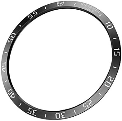 TLT Retail Bezel Styling for Samsung Galaxy Watch 46mm Bezel Ring Adhesive Cover Anti Scratch Stainless Steel Protection, Black Red Galaxy Watch 46mm Screen Protector (Black)