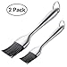 Silicone Basting Brush BBQ Grill Pastry Brush 12 Inch and 8 Inch for Baking and Cooking, Safe Heat Resistant Stainless Steel Handles with Free Wall Hook, Set of 2