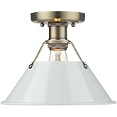 Golden Lighting 3306-FM AB-DB Orwell - 1 Light Flush Mount 8 Inches Tall and 10 Inches Wide, Finish Color: Aged Brass, Shade 