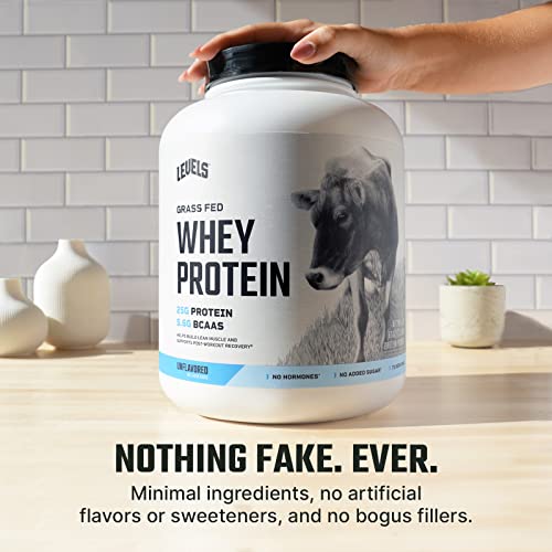 Levels Grass Fed 100 Whey Protein, No Hormones, Unflavored, 5LB