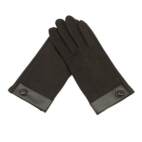 Man Woman Fall Touch The Screen Villus Keep Cold Keep Warm Winter Outdoors Drive Ride Glove,Brown-OneSize