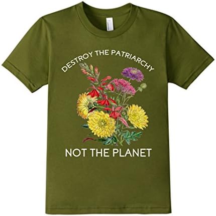 Kids Destroy The Patriarchy - Not The Planet - Feminist - T-Shirt 6 Olive