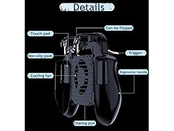 Mobile Game Controller with Cooling Fan, Rubber