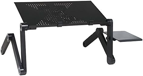 Restonc Portable Laptop Desks,Bed &amp; Sofa Table - Adjustable Bed Lap Tray Stand-Up Computer Lapdesks with Mouse Pad Side, MacBook, Notebook &amp; Tablets With Fans Compatible Size up to 18"