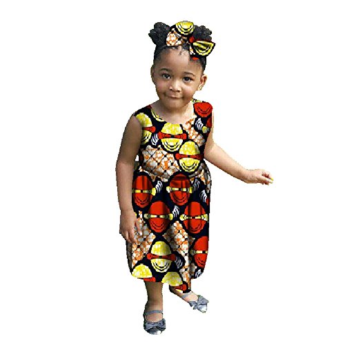 BabyGirls Vintage Dresses African Toddler Stylish Floral With Matching Headwrap Newborn Dashiki Tank Top Mini Skirt wyt30
