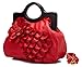 ScarletonRose Pink Wood Handle Handbag H120810 - Red