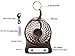 Ponvey Portable Mini USB Table Fan with Upgrade Rechargeable 2000mAh Battery with LED Touch Light, 3 Speeds, Perfect for Traveling, Boating, Baby Stroller, Fishing, Camping, Black