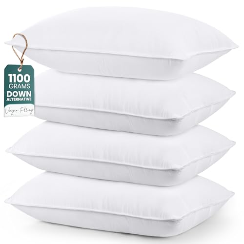 Utopia Bedding Bed Pillows for Sleeping (White), Queen Size Set of 4,