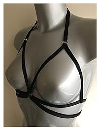 Sexy dama arnés Halter Pentagram cuerpo arnés sujetador jaula sujetador sin cupless sujetador Crop Top Strappy Bralette ...