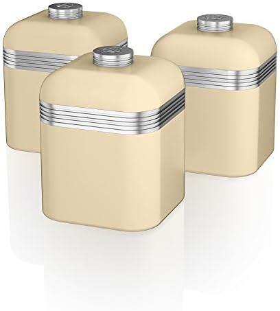 Swan Products Retro Canisters, Set of 3, Cream by Swan Products