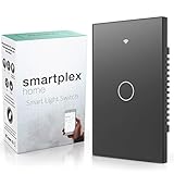 Smart Wifi Light Switch - Modern Day Light Switch, 1 Gang LED Back-Lit Control Lighting from Anywhere - Easy In-Wall Installation - Includes App for iOS & Android Works With Alexa, Google Home, IFTTT