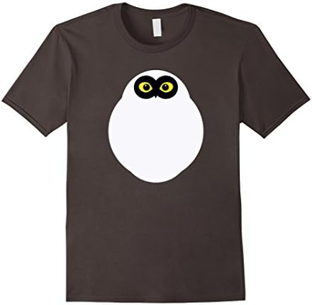 Mens Cute Owl T-Shirt: Spooky Snowy Owl Print 2XL Asphalt