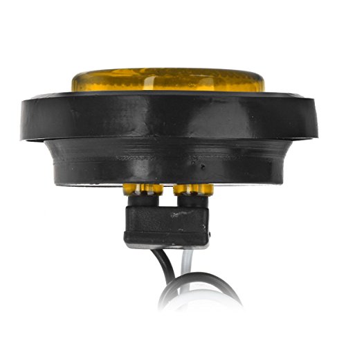 Partsam 10x Amber 2" Round 9 LED Trailer Side Marker Lights, Sealed LED Trailer Clearance Lights, Grommet and Pigtails Included, Amber Round Led Lights