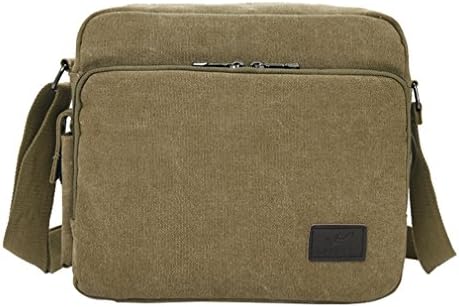 Lonson Messenger Bag Shoulder Bags Multifunctional Canvas Vintage Crossbody Satchel Bag (Khaki)