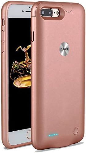iPhone 7 Battery Case,Proker Ultra Slim Extended Portable Charger for iPhone 7 4.7 inch with 2800mAh Capacity Juice Pack/Lightning Cable Input Mode (Rose Gold)