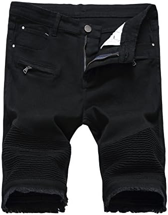black cut up jean shorts