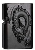 Natural Ebony Black Wood Carved Lighter Shell Box