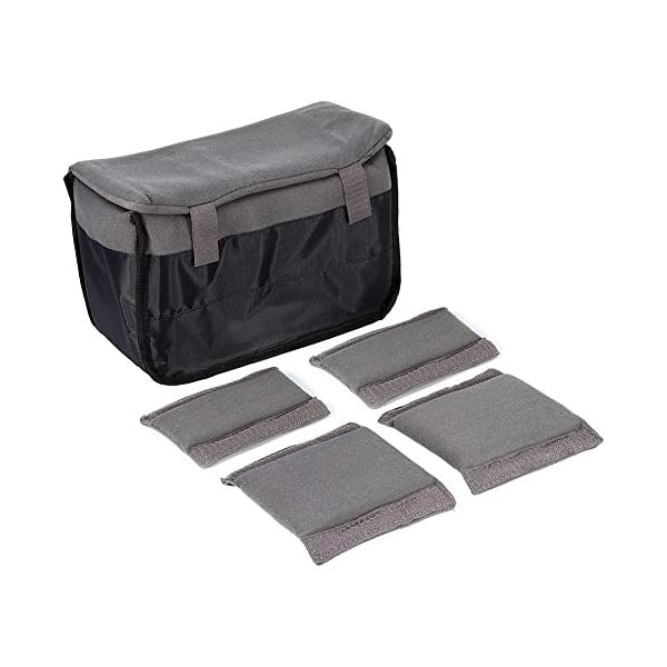 Maranon Gepolsterte Kameratasche, tragbare DSLR-Kameraobjektive Protector Divider Case mit einfacher Trennwand, weich, feuchtigkeitsbeständig, stoßfest, 28 × 14 × 18 cm – Bild 3