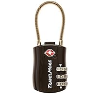 TSA Approved Travel Combination Cable Luggage Locks for Suitcases & Backpacks - 1 Pack of Black TSA Lock