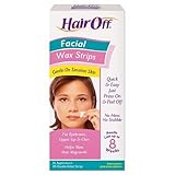 Hair Off Facial Wax Strips, 18 strips per Pack, (Pack of 3)
