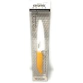 Kyocera Advanced Ceramic Revolution Series 4.5-inch Utility Knife, Yellow Handle, White Blade