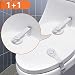 Baby Safety Toilet Lock, 3M Adhesive Swing Shut Toilet Seat Bowl Lock for Bathroom Baby Toddler Pet Proofing with 1PC Child Safety Cabinet Lock