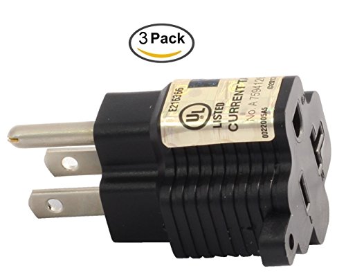 15 amp house hold male plug to 20 amp t-blade female ad…