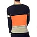 LOGEEYAR Mens Cotton Fitted Long-Sleeve Contrast Color Stitching T-Shirt (Large, L-Orange Black )