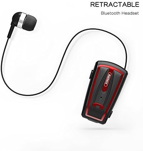 Touchshop Wireless Clip-on Bluetooth Headset Mini Retractable Bluetooth Headphone Earphone Perfect for Working Out and Outdoor Activities Compatible with Most Bluetooth-enabled Devices