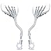 TOPCABIN 1 Pair Bicycle Mirror,Big View Bike Rear View Mirror Blindsight Multi Angle Adjustable Bike Mirror Billet Aluminum Chrome Plated Outside Skull Claw Style Also Suitable for Motorcycle Mirror
