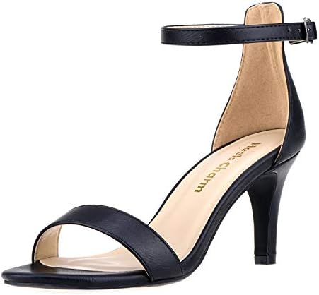 Women's Stiletto Open Toe Strappy Heeled Sandal Ankle Strap High Heels Sandals Dress Working Bridal Party Wedding Shoes