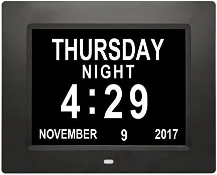 Digital Calendar Day Clock, AKImart 8 inch with Extra Large Clear Day Month for Memory Loss Dementia, Impaired Vision and Seniors Black