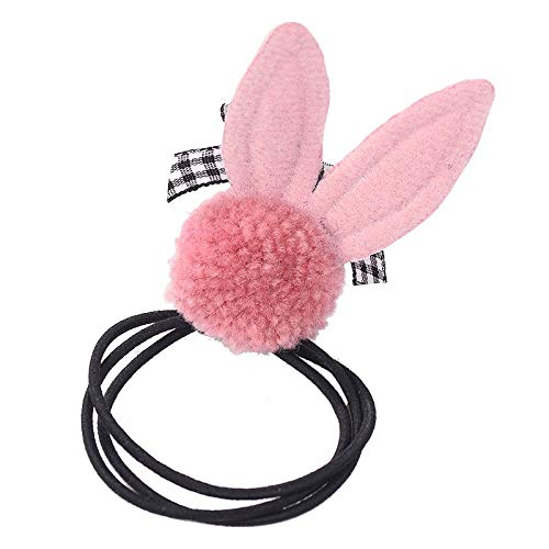 Wall of Dragon Vintage Plaid Bows Hair Bands Cute Rabbit Ear Pompom Hair Rope Elastic Ponytail Holders Hair Accessories - Thumbnail 3