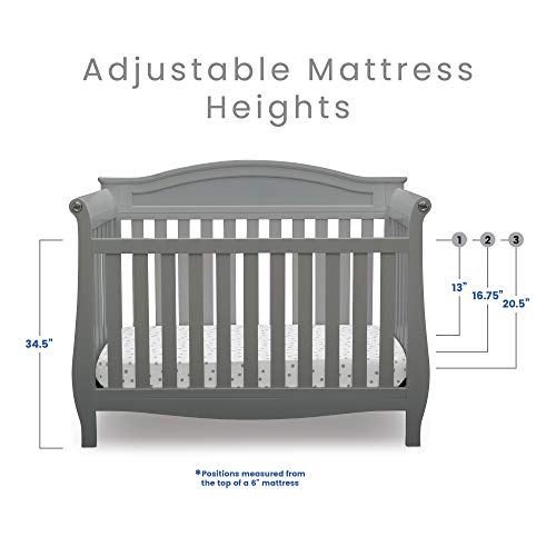Delta Children Lancaster 4-in-1 Convertible Baby Crib, Grey in