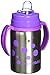 organicKidz Baby Grows Up Stainless Steel Bottle Set, Lavender Dots, 9 Ounce