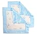 SwaddleDesigns Cotton Muslin Baby Lovies, Set of 2 Small Security Blankets, Pastel Blue Nautical Little Ships