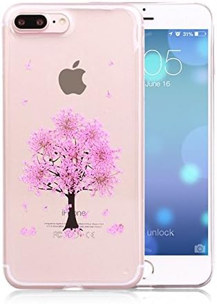 Corridscentflavor iPhone 7 Plus Case Clear Design Real Dried Pressed Flower iPhone Case Handmade Soft Case Transparent Cover for iPhone 7 Plus (H)