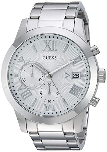 GUESS  Stainless Steel Chronograph Bracelet Watch with Date. Color: Silver-Tone (Model: U0668G7)