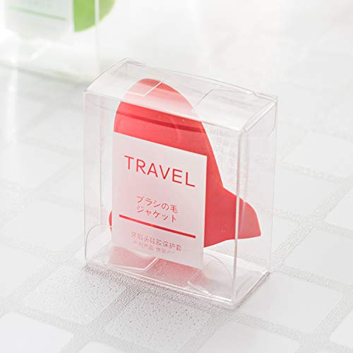 Auch 4Pcs Cute Cartoon Silicone Travel Toothbrush Holder Covers Toothbrush Case for Home, Travel, Outdoor Indoor Camping - Thumbnail 5