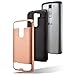 LG K10 Case, LG Premier LTE Case, Dual Layers Phone Cover Bundled with [Tempered Glass Screen Protector] Hybird Shockproof and Circlemalls Stylus Pen[Rose Gold]