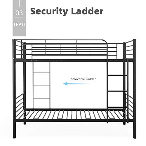 Mecor Metal Bunk Bed Twin Over Twin Easy Assembly with Removable