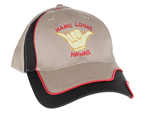 Embroidered Hang Loose Hawaii cap hat, Khaki