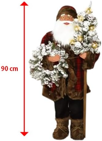 Babbo Natale 90 Cm.Bakaji Babbo Natale Scozzese Con Albero Con Luci Altezza 90 Cm Arredamento Decorazioni Natalizie Amazon It Casa E Cucina