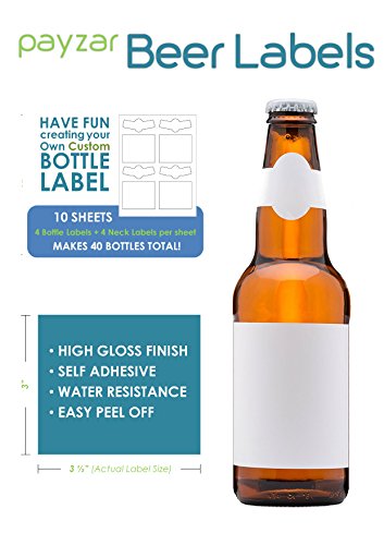 Blank Beer Bottle Labels - 40 pack - For InkJet