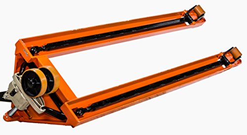 Mighty Lift ML2796-2 Heavy Duty Pallet Jack Truck, Wheels: Polyurethane on Steel., 50" Height, 27" width, 108" Length, 4400 lbs. Load Capacity, Orange - Thumbnail 2