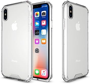 iPhone X Case, Crystal Clear Shock Absorption Technology Bumper Transparent TPU+Acrylic Cover Case for iPhone X- (Clear)