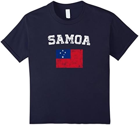 unisex-child Samoan Flag Shirt - Vintage Samoa T-Shirt 6 Navy