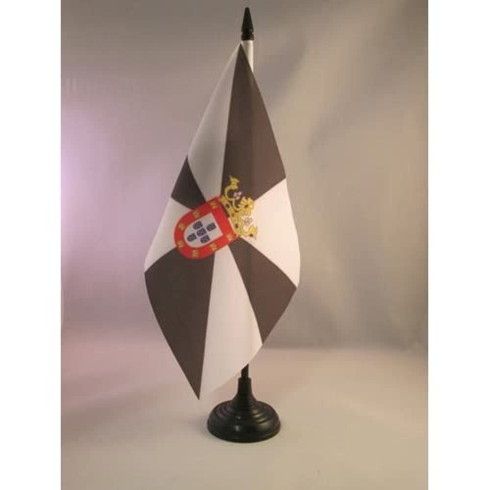 AZ FLAG Ceuta Table Flag 5'' x 8'' - Autonomous city of Ceuta Office Decoration 100% Polyester 21 x 14 cm - Mini Desk Flag with Pole and Black Plastic Base — image 1