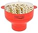 Collapsible Microwave Popcorn Popper Maker Hot Air Silicone Bowl with Lid