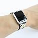 YOSWAN Bracelet for Apple Watch, National Black White Floral Printed Leather Watch Band 38mm 42mm Strap for Apple Watch Flower Design Wrist Watch Bracelet (Chrysanthemum Black, 38mm)